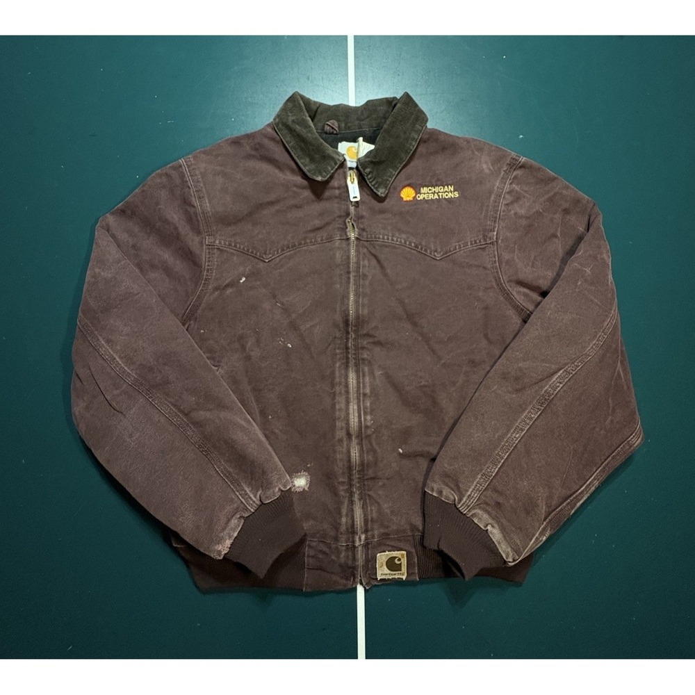 Vintage Carhartt‎ Jacket J14 BRG Quilted Santa Fe Burgundy Regular Large Rare